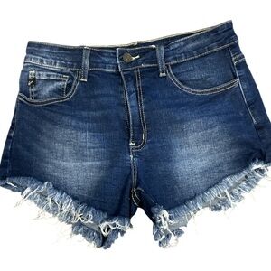 Kancan Jean shorts with frayed cuffs size 9 blue jean Deniem shorts